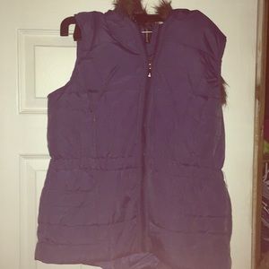 Fur lined hooded vest